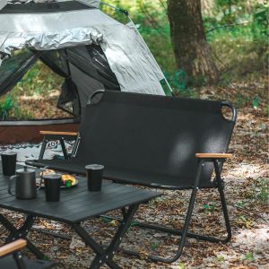 Meble na zewnątrz 2 -osobowy krzesło kempingowe składanie wolnych osób podwójne osoby oparte krzesło przenośne Ultralight Family Picnic na plażę na drzemce