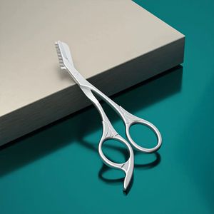 Edelstahl Augenbrauen -Trimmmesser Augenbrauen Gesicht Rasiermesser für Frauen professionelle Augenbrauenschere mit Kammbrauen -Trimmer -Schaber 240321