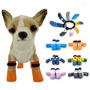 Dog Apparel Waterproof Pet Shoes 4PCS/set Rain Snow Boots Anti-slip Footwear For Cats Dogs Rubber Cotton Socks Puppy Booties