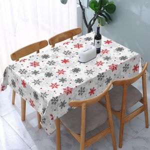 Table Cloth Christmas Snowflakes Rectangle Tablecloth 60x90 Inch Polyester Decor Cover For Wedding Party Banquet