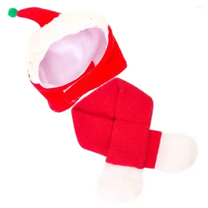 Dog Apparel Pet Christmas Set Scarves Puppy Supplies Headgear Household Warm Hat For Dogs Flannel Decorative