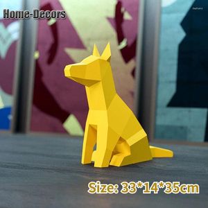 Decorazione per feste Stampo di carta 3D Modello di cane non finito Lavoro pieghevole Artigianato fai-da-te Decorazione del pavimento della scrivania Figurine in miniatura