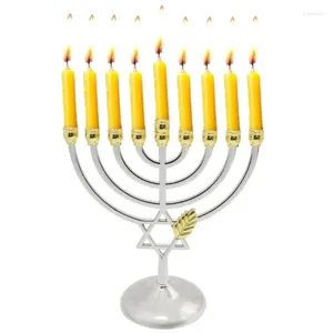 Ljusstakare judiska Hanukkah Holder Menorah heminredning Candelabra ljusstake bordsskiva mittpunkt dekoration