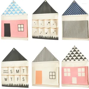 Stume di stoccaggio Instagram House Decorazione casa per bambini Bambini per bambini Caspa per la parete appesa Tipo di tela Borsa da tela 8 Organizzatore di tasche