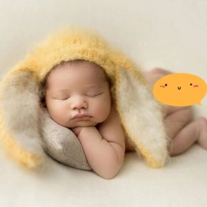 Care Bunny Ohrs Kostümhut Fotografie Requisiten Baby Shooting Mütze süße Hut Skinfriendly Kopfkleidung für Neugeborene 012m+