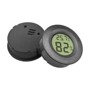 1PCS -50~ +70°C Mini LCD Digital Thermometer Hygrometer Round Temperature Humidity Tester Sensor Detector For Freezer Cigar Box