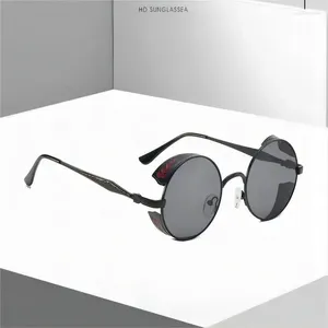 Sunglasses Steampunk Round Dot Lacquer Men's And Women's Retro UV Glasses Sun Protected Outing Party