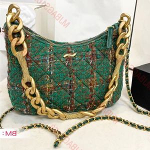 トートバッグハンドバッグサドルバッグショルダーバッグデザイナートートバッグLuxurysハンドバッグHobo Woolenアンダーアームバッグ粗いチェーンニットバックパックゴールド