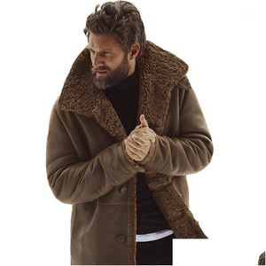 Jaquetas masculinas jaqueta de inverno masculino masculino de couro casaco de pele de couro marrom marrom -bomber bomer bomarling button entrega de aparelho coágulo dhtay