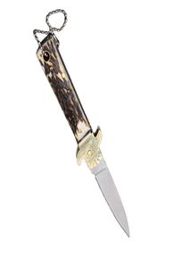 Ferramenta de jardim 65quot Alemanha Hubertus Faca de camping de engrenagem ao ar livre D2 Blade 61HRC Antlers Handle de cobre Faca popular com presente3674829