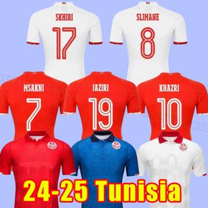 2024 TUNISIA SOCCER Jerseys Mens 7 Msakni 23 Sliti 19 Jaziri 11 Khenissi 22 Ben Said 4 Abdi 3 Talbi 14 Laidouni 10 Khazri Football Shirt 2025 24 25