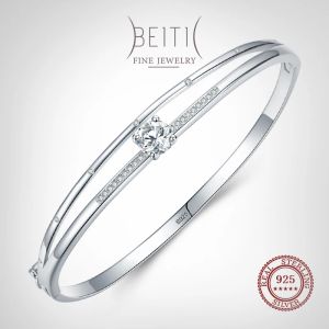 Bangles Beitil Real 925 Sterling Silver Line Fashion Clear Cubic Zirconia Bracelets For Women Luxury Jewelry 2021 Wedding Accessories