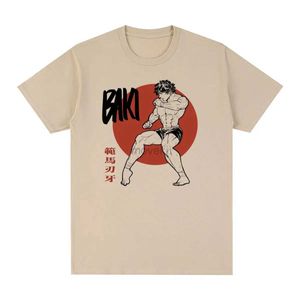 Camisetas masculinas Baki Camiseta vintage The Grappler Anime Cotton CLAST CLASS PUNK Men camise
