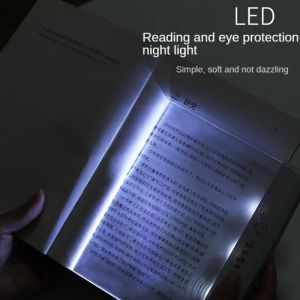 LED Book Light Eye Caring Flat Plate Panel Bokmärkesljus för reseläsare Lätt familj Studie Ljus läsning i sängen