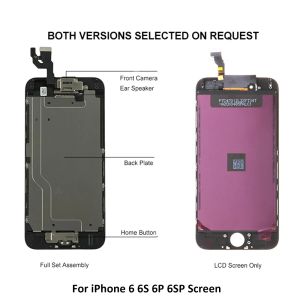 Полный набор ЖК -дисплей для iPhone 6 6s плюс 6p 6sp Экран Полный сборник сборок дигитайзер комплект для замены+камера+кнопка домой
