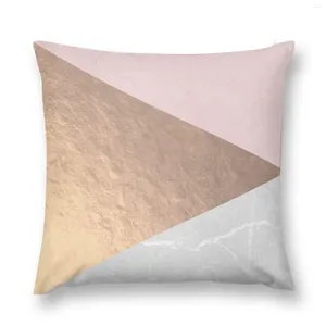 Poduszka Geo Tri - Rose Gold Concrete Rzut Pillowcase Elastyczna osłona na sofę