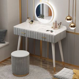 Organizer Items Dressing Table Makeup Mirrors Toy European Luxury Dressing Table Led Lights Comfortable Bedroom Furniture