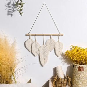 Tapissries Bohemian Handmade Macrame Wall Hanging Weave Leaf Tapestry Decor Nordic Living Room Bedroom Headboard Decoration Accessories