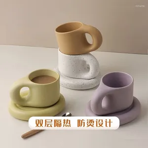 マグカップホリデーギフトボックスセットクリエイティブセラミックファットマグコーヒーカッププレートミルクティーデコレーション