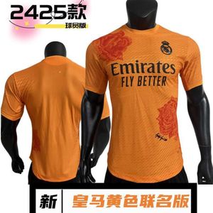 Soccer Jerseys Men's 2425 Real Madrid Co Branded Yellow Edition Jersey Player Fan Printable Football