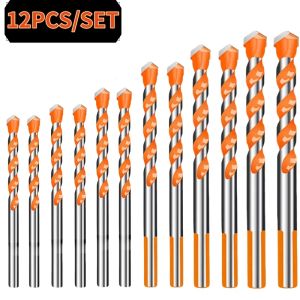 12st Center Drill Bits For Drilling Glass Ceramic Tiles Walls Metal etc 3-12mm volfram Carbide Drill Bit Set Drilling Tools