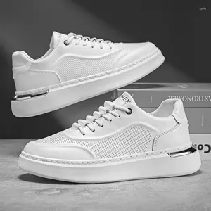 Casual Shoes For Men Platform Lace-up Sneakers Non-slip Comfortable Men's Shoe White Fashion Chunky Sport Running