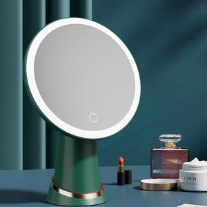 Espelho cosmético com luzes 3 cores LED Mirror cosmético Light Recarregável Stand Light Beauty Cosmética Controle de toque de luz 240326