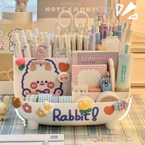 Halter Kawaii Desktop Stifthalter Largecapacity süße Briefpapierstraße Kreative Cartoon Bleistifthalter Ins Desk Organizer für Mädchen