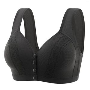 Bras bordo in pizzo con fibbia anteriore femminile senza movimenti di acciaio Movimenti di raccolta senza soluzione di continuità Yoga Sleep Large for Women