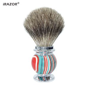 Borsta nytt klassiskt barberbutik Silver Tips Soft Honey Pure Badger Hair Rakborste för säkerhet Razor Grooming Cleaning Tool