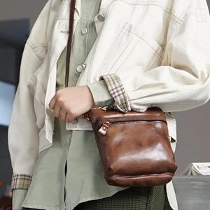 Sacchetti da sera semplici casual vera in pelle mini borsa a tracolla naturale morbido madolo vera mucca spalla leggera femminile femminile