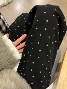 Black Polka Dot Straight Jean Highwaisted Loose Wide Leg Pants Korean Fashion Y2K Streetwear Floral Print Long Byxor 240403