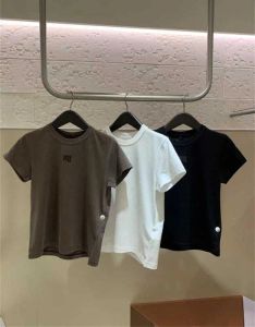 Women's T Shirts Cotton Tshirt Summer Wang Letter Print Short Sleeve Slim T-shirts Tops High Street Tees