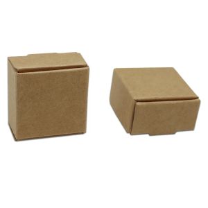 Small 3.7*3.7*2cm Kraft Paper Box Gift Packaging Box For Jewelry DIY Handmade Soap Wedding Candy Bakery Cake Cookies Chocolate Baking Box LL