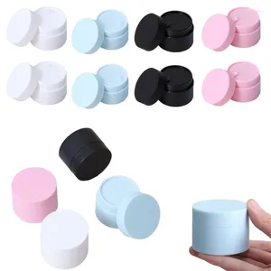 Garrafas de armazenamento 50pcs vazias 5g-50g plástico jarros de cosméticos com tampas de pálpebras de parafuso recipientes de viagem portáteis para cremes para lábios de maquiagem