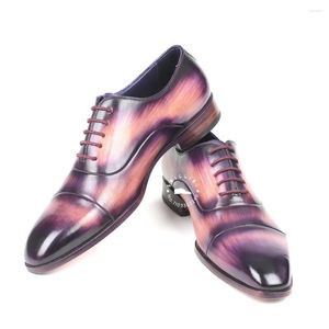 Kleiderschuhe handbemalte Mütze-Toe Oxfords Herren handgefertigt Luxus echtes Leder Custom Schnürmodus Männer Oxford