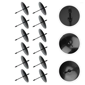 Candle Holders 12 Pcs Cake Iron Base Glass Stand Accessories Fix Rack Black Taper Candles Candlestick