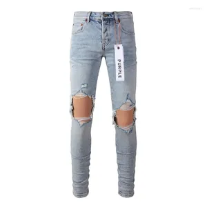 Pantaloni da donna Jeans di marca viola Moda Fori per il ginocchio azzurro di alta qualità Slim Fit Riparazione Taglia 28-40