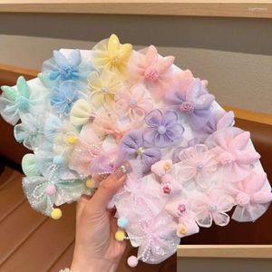 Acessórios para cabelos Kawaii Cute Barrettes Definir Candy Candy Coreano Bow Bow Clip Princess Series Hairpin Flor Ladies Drop De Otugf