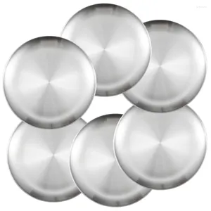 Plates 6 Pcs Stainless Steel Plate Kitchen Supplies Kids Platter Kitchenware Camp Stuff For