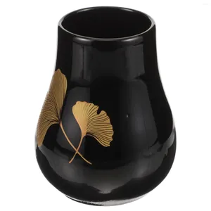 Vases Black Ceramic Vase Decorative Desktop Flower Arrangement Pot Household Craft Ceramics Dried Floral Bookshelf