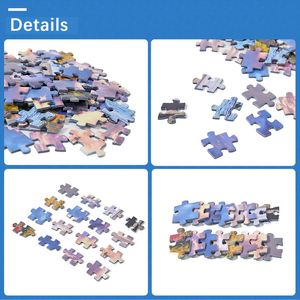 Mini Jigsaw Puzzle 1000 Pieces For Adults Kids Deer Forest Puzzle Toy Family Game Famous World Oil Målning Hemdekoration