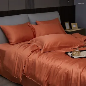 Conjuntos de cama 600TC Eucalipto lyocell Solid Color Premium Premium Premium Premium Quality resistente a rugas resistentes à capa de bastão de capa de capa de cama 4pcs