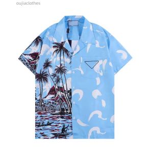 24SS Designer Shirt Herren Knopf Hemden Druck Bowling Hemd Hawaii Blumener Casual Shirts Männer schlank Fit Kurzarm Kleid Hawaiian T-Shirt
