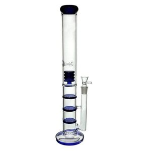 16.3 inch Heavy Blue Glass Bong Hookahs Honeycomb Percolator Water Pipe Smoking Bowl