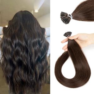 ESTENSIONI I Punta Estensione dei capelli dritta Extension European Human Hair Extension 50strands/set Capsule cheratina Fusion Natural Fusion Extension Human Hair Extension