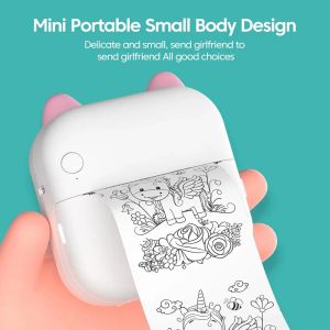 Mini stampante etichette adesive termiche stampante Bluetooth Mini tasca etichetta Mini tasca stampante per la casa e ufficio Android iOS