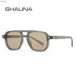 Солнцезащитные очки Shauna Retro Double Bridge Square Sunbalses Shadow UV400 модная мужская тенденция заклепок