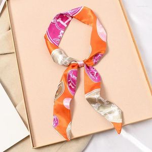 Scarves Ribbon Scarf Luxry Women Silk Handbag Handle Wrap Bag Girls Head Hair Wrist