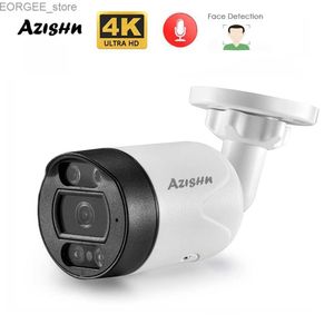 Outras câmeras de CCTV Azishn H.265+ Ultra HD 4K 8MP Segurança Poe IP Câmera IP Detecção humana Áudio Vídeo ao ar livre Video Video Videoveillance Full Color AI Câmera Y240403